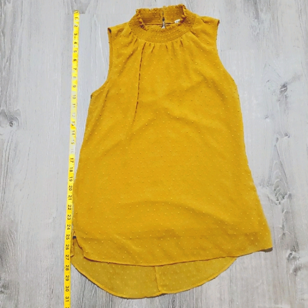 Yellow Mock Neck Tank Top